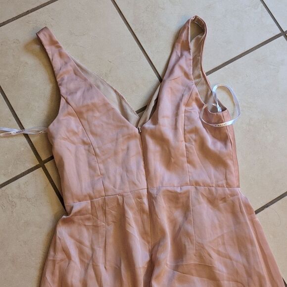 NWOT After Six Whisper Satin Maxi Dress Draped Tulip Gown Toasted Sugar Pink 8 - Picture 3 of 15